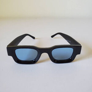 Polarized Sunglasses Unisex Chunky Black Frames Blue Lens Gleyemor 47-19-142 New